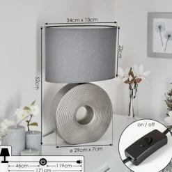 Lampes En Tissu-hofstein Lampe de table Saija Argenté, 1 lumière