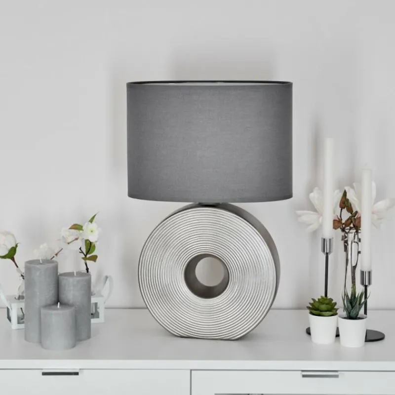 Lampes En Tissu-hofstein Lampe de table Saija Argenté, 1 lumière