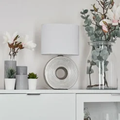 Lampes En Tissu-hofstein Lampe de table Saija Argenté, 1 lumière