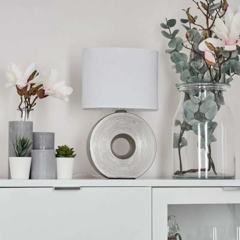 Lampes En Tissu-hofstein Lampe de table Saija Argenté, 1 lumière