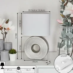 Lampes En Tissu-hofstein Lampe de table Saija Argenté, 1 lumière