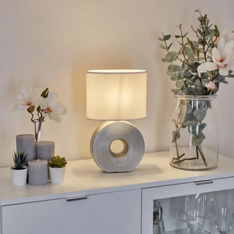 Lampes En Tissu-hofstein Lampe de table Saija Argenté, 1 lumière