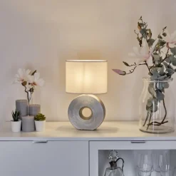 Lampes En Tissu-hofstein Lampe de table Saija Argenté, 1 lumière