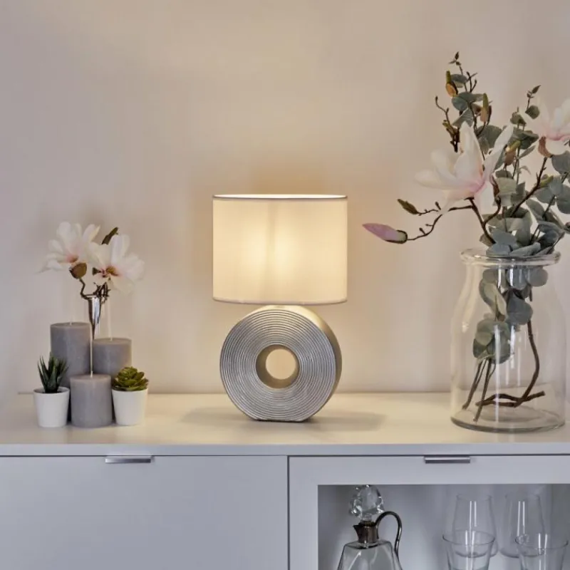 Lampes En Tissu-hofstein Lampe de table Saija Argenté, 1 lumière