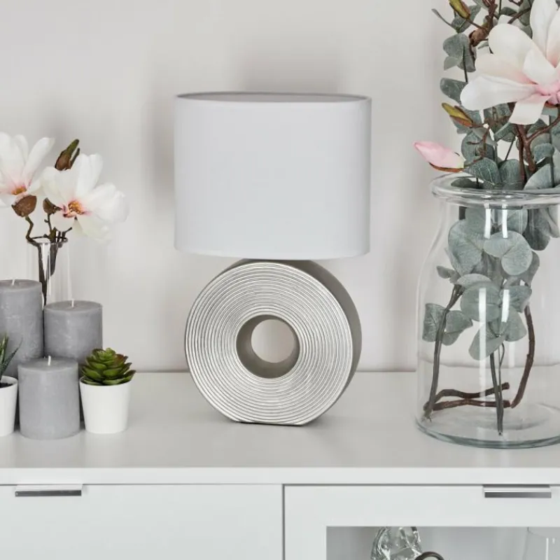 Lampes En Tissu-hofstein Lampe de table Saija Argenté, 1 lumière