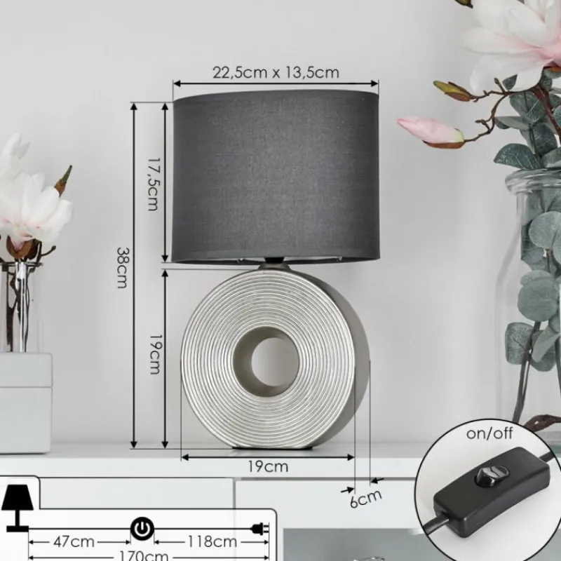 Lampes En Tissu-hofstein Lampe de table Saija Argenté, 1 lumière