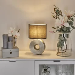 Lampes En Tissu-hofstein Lampe de table Saija Argenté, 1 lumière