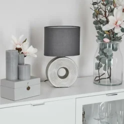 Lampes En Tissu-hofstein Lampe de table Saija Argenté, 1 lumière