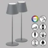 FHL easy Lampe de table 2 set Cosenza LED Gris, 1 lumière, Changeur de couleurs* Éclairage Led
