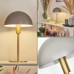 Luminaires Rustiques-hofstein Lampe de table Tamel Or, 1 lumière