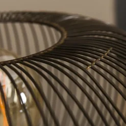 hofstein Lampe de table Vagney Nickel mat, Noir, 1 lumière* Lampes À Poser