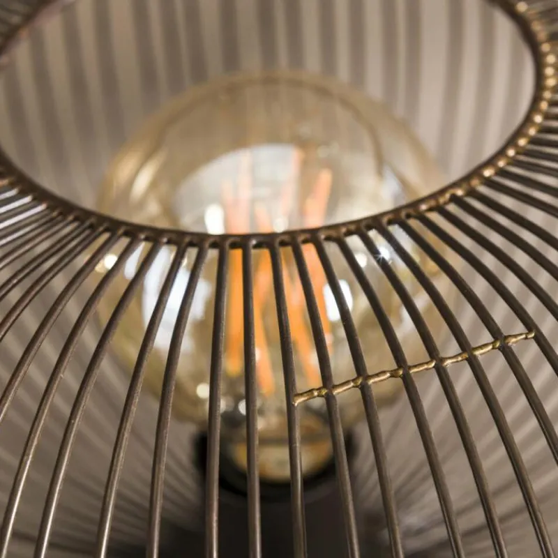 hofstein Lampe de table Vagney Nickel mat, Noir, 1 lumière* Lampes À Poser