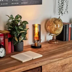 Suspension Verre Fumé-hofstein Lampe de table Vaurois Laiton, Noir, 1 lumière