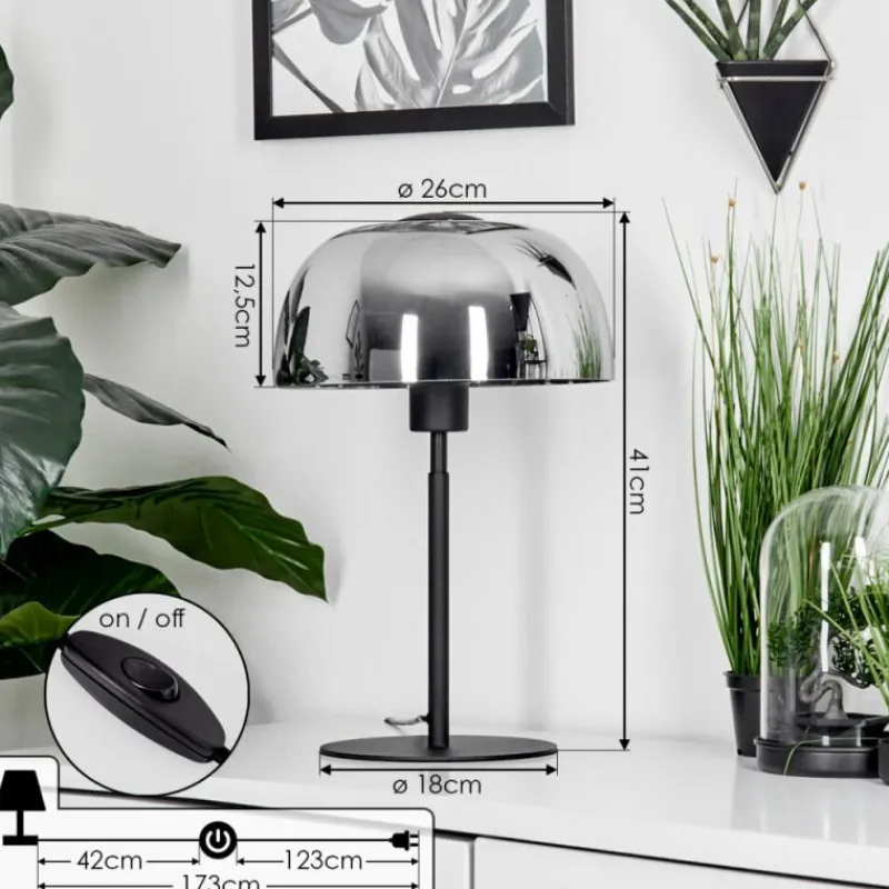 hofstein Lampe de table Werentzhouse Noir, 1 lumière