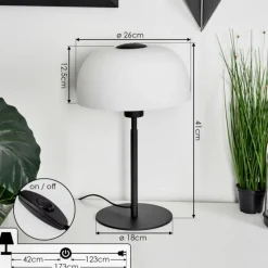 hofstein Lampe de table Werentzhouse Noir, 1 lumière