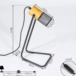 hofstein Lampe de table Agrons Noir, 1 lumière