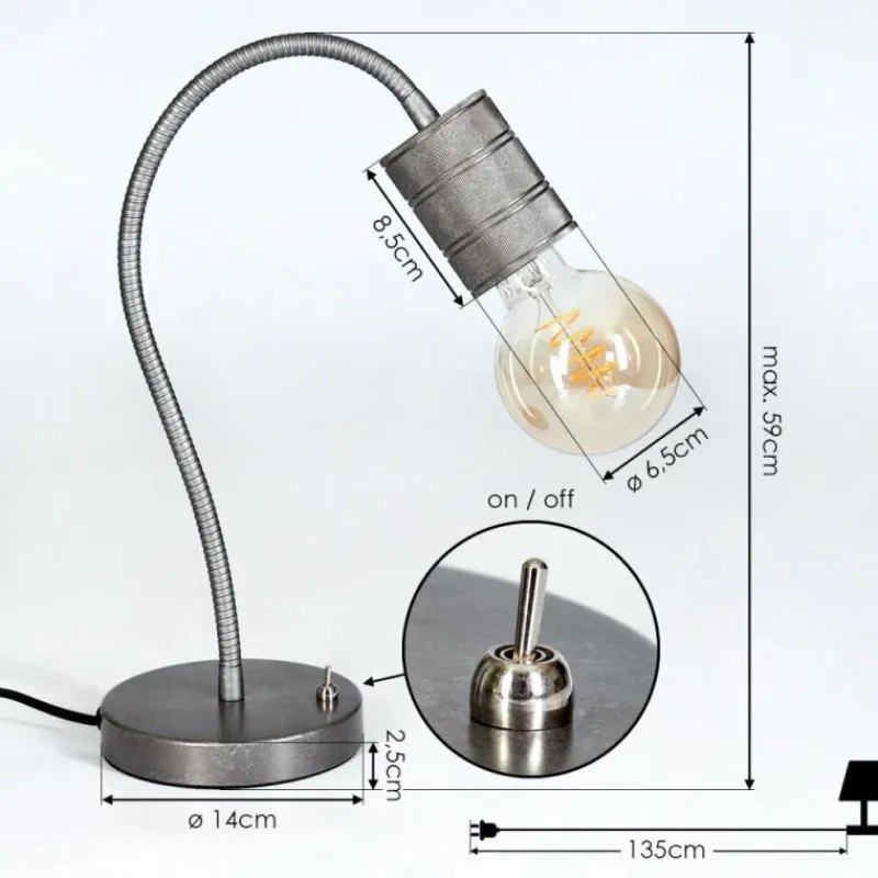 hofstein Lampe de table Ajaccio Nickel mat, 1 lumière