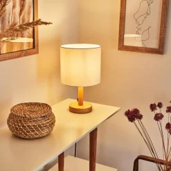 Lampes En Tissu-hofstein Lampe de table Akrema Écru, Noir, 1 lumière