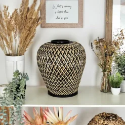 Luminaires Orientaux-hofstein Lampe de table Alavi Écru, Noir, 1 lumière