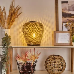 Luminaires Orientaux-hofstein Lampe de table Alavi Écru, Noir, 1 lumière