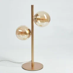 hofstein Lampe de table Alden Laiton, 2 lumières