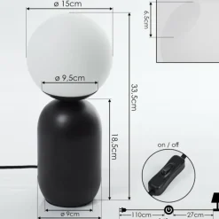 hofstein Lampe de table Alolas Gris, 1 lumière