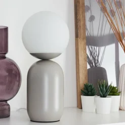 hofstein Lampe de table Alolas Gris, 1 lumière