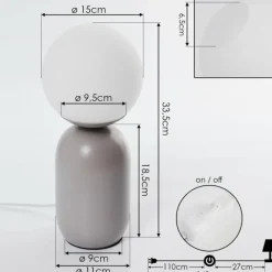 hofstein Lampe de table Alolas Gris, 1 lumière