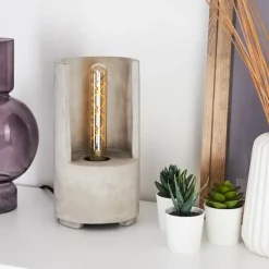 Lampes Vintages & Rétros-hofstein Lampe de table Amite Gris, 1 lumière