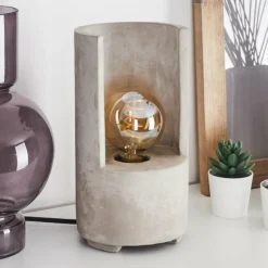 Lampes Vintages & Rétros-hofstein Lampe de table Amite Gris, 1 lumière