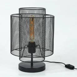 Style Boho-Chic-hofstein Lampe de table Amsoldingen Noir, 1 lumière