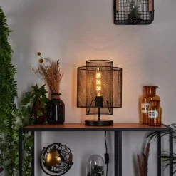 Style Boho-Chic-hofstein Lampe de table Amsoldingen Noir, 1 lumière