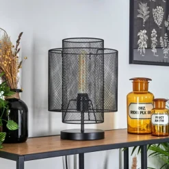 Style Boho-Chic-hofstein Lampe de table Amsoldingen Noir, 1 lumière