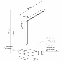 Luminaires Scandinaves-hofstein Lampe de table Anga LED Chrome, Écru, 1 lumière