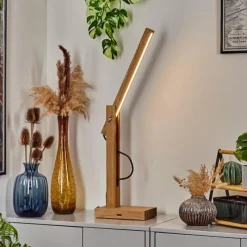 Luminaires Scandinaves-hofstein Lampe de table Anga LED Chrome, Écru, 1 lumière