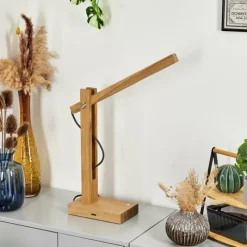 Luminaires Scandinaves-hofstein Lampe de table Anga LED Chrome, Écru, 1 lumière