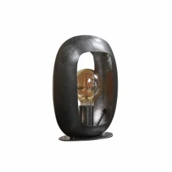 hofstein Lampe de table Arch Nickel mat, Noir, 1 lumière* Lampes À Poser