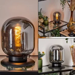 Suspension Verre Fumé-hofstein Lampe de table Arieux Noir, 1 lumière