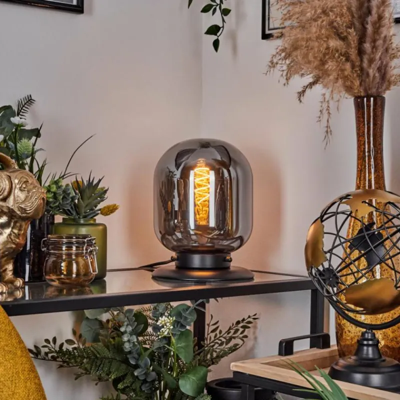 Suspension Verre Fumé-hofstein Lampe de table Arieux Noir, 1 lumière