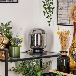 Suspension Verre Fumé-hofstein Lampe de table Arieux Noir, 1 lumière