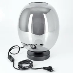 Suspension Verre Fumé-hofstein Lampe de table Augicourt Noir, 1 lumière