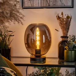 Suspension Verre Fumé-hofstein Lampe de table Augicourt Noir, 1 lumière