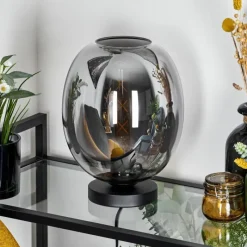 Suspension Verre Fumé-hofstein Lampe de table Augicourt Noir, 1 lumière