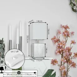 Lampes En Tissu-hofstein Lampe de table Aveleda Chrome, Argenté, 1 lumière