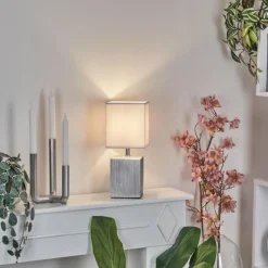 Lampes En Tissu-hofstein Lampe de table Aveleda Chrome, Argenté, 1 lumière