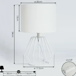 Lampes En Tissu-hofstein Lampe de table Avon Blanc, 1 lumière