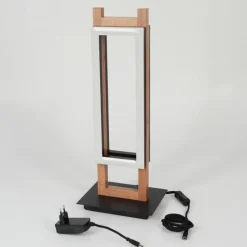 hofstein Lampe de table Ayajasco LED Couleur bois, Noir, 1 lumière