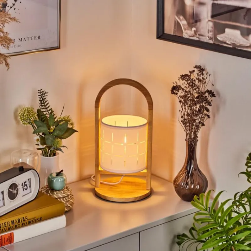 Lampes En Tissu-hofstein Lampe de table Aztec Écru, 1 lumière