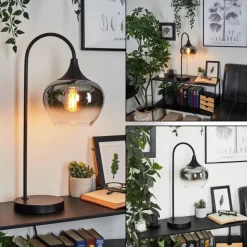 Suspension Verre Fumé-hofstein Lampe de table Azurara Noir, 1 lumière