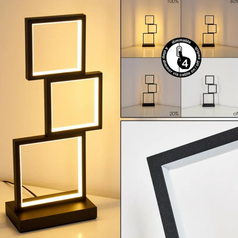 hofstein Lampe de table Bacolod LED Noir, 1 lumière* Lampes À Poser